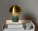 (&Tradition 2025) – Raku SH8 – Table Lamp – (Blue Green & Brass) – 136746A118