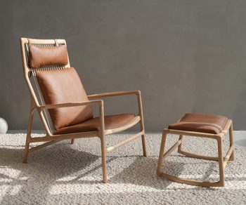 ● 𝗗𝗲𝗱𝗼 - Poltrona de Couro Lounge & Repousa pés
