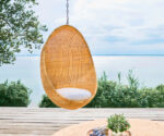 (Sika Design 2025) – Hanging Egg – (Natural_ Fabric_B450_Tempotest_White) – ND-E85-NAT-ND-E85YB450-11870 – No chain