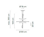 (Vibia 2025) – Flamingo Ceiling Lamp – (18 – Grafite) – DALI – 1530