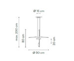 (Vibia 2025) – Flamingo Ceiling Lamp – (18 – Grafite) – DALI – 1527