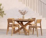 (Ethnicraft 2025) – Jack round Outdoor Dining Table – (Teak) – 10281 – 136 x76