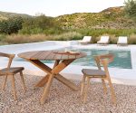 (Ethnicraft 2025) – Jack round Outdoor Dining Table – (Teak) – 10281 – 136 x76