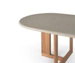 (Ethnicraft 2025) – Trestle dining Table – (Concret & Teak) – 11251