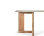 (Ethnicraft 2025) – Trestle dining Table – (Concret & Teak) – 11251