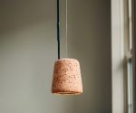(New Works 2025) – Material_Pendant Lamp – (Natural Cork – White Wire) – 20110