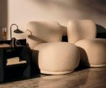 (Ferm living 2026) – Rico piccolo cadeira lounge – (white buclé) – xxxx