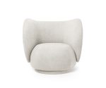 (Ferm living 2026) – Rico cadeira lounge – (white buclé) – xxxx