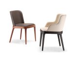(Cattlan Italia 2026) – Magda Chair – (Canaletto walnut – White Leather) – B920 – frNC