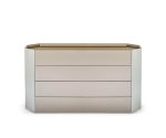 (Cattlan Italia 2026) – CHELSEA – Cómoda – (M11) lacquered wood. Top in ceramic Marmi Colosseo (KM21), Taj Mahal (KM26) – M11_KM21_KM26